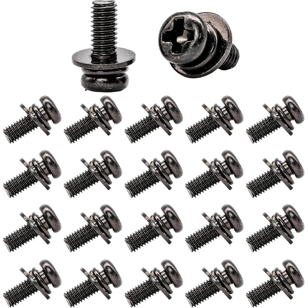 20 Pcs Vesa Screws, Vesa Compatible M4X10Mm Tv/Monitor Wall Mount Screws For 75X75Mm And 100X100Mm Brackets. Phillips Head M4 X 10Mm Black With Washers