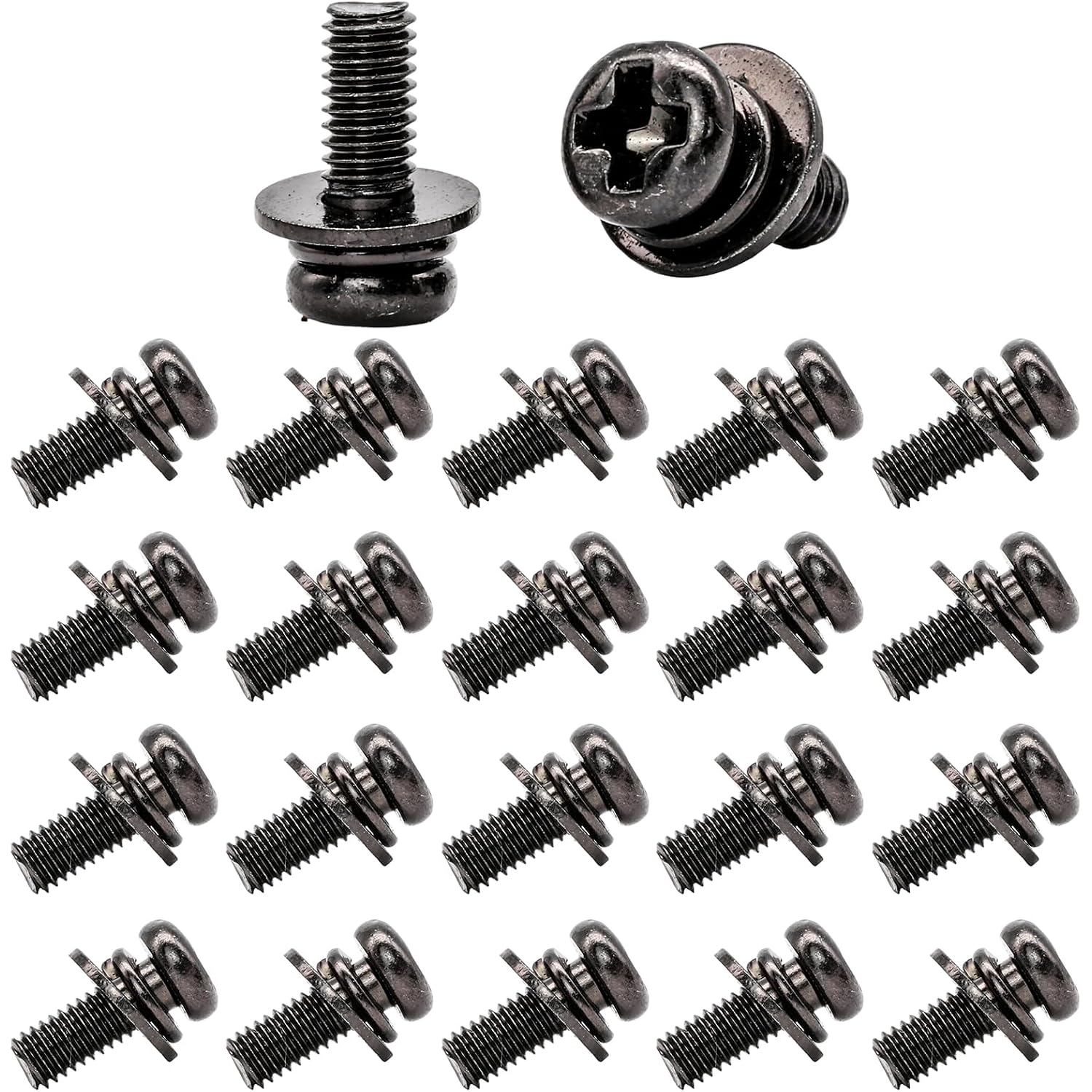 20 Pcs Vesa Screws, Vesa Compatible M4X10Mm Tv/Monitor Wall Mount Screws For 75X75Mm And 100X100Mm Brackets. Phillips Head M4 X 10Mm Black With Washers