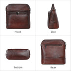 Iswee Leather Crossbody Bags for Women Multi Pockets Medium Shoulder Bag Lightweight Functional Travel Purse