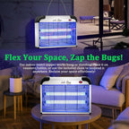 Lulu Home Electric Bug Zapper, Aluminium Indoor Mosquito Killer Insect Trap For Mosquito, Bug, Fly With Powerful 2800V Grid 25W Bulbs