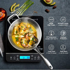Duxtop Portable Induction Cooktop, Countertop Burner Induction Hot Plate with LCD Sensor Touch 1800 Watts, Silver 9600LS BT-200DZ