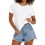 Stelle Women T Shirts Crew Neck Short Sleeve Shirts Soft Summer Classic Fit Tees