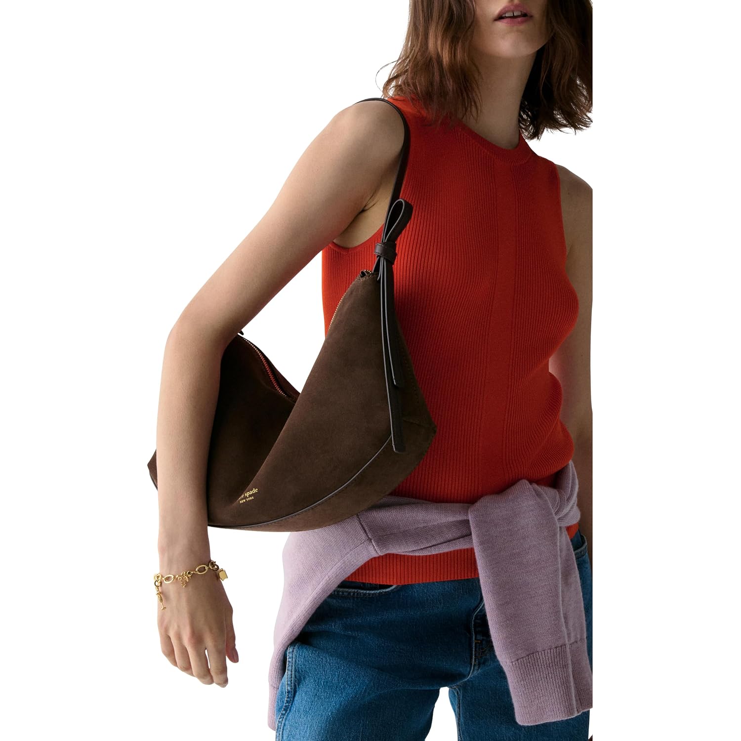 Kate Spade New York Women'S Loop Pebbled Leather Large Shoulder Bag