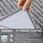 OLANLY Bathroom Rug Mat 30x20, Thick Soft and Absorbent Chenille Bath Mat, Non-Slip Rubber Backing, Machine Washable Quick Dry Bath Rugs for Tub Shower Floor, Home Decor Accessories, Grey