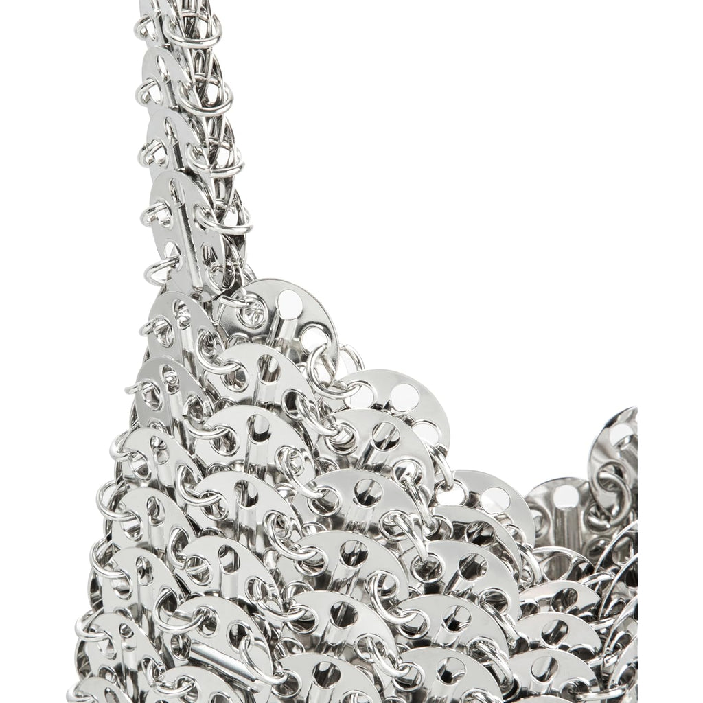 Women'S Metallic Disc Party Handbag - Metal Sequin Top Handle Bag For Parties