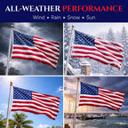 Premium 3X5 American Flags For Outside – Heavy Duty Nylon, Embroidered Stars & Sewn Stripes