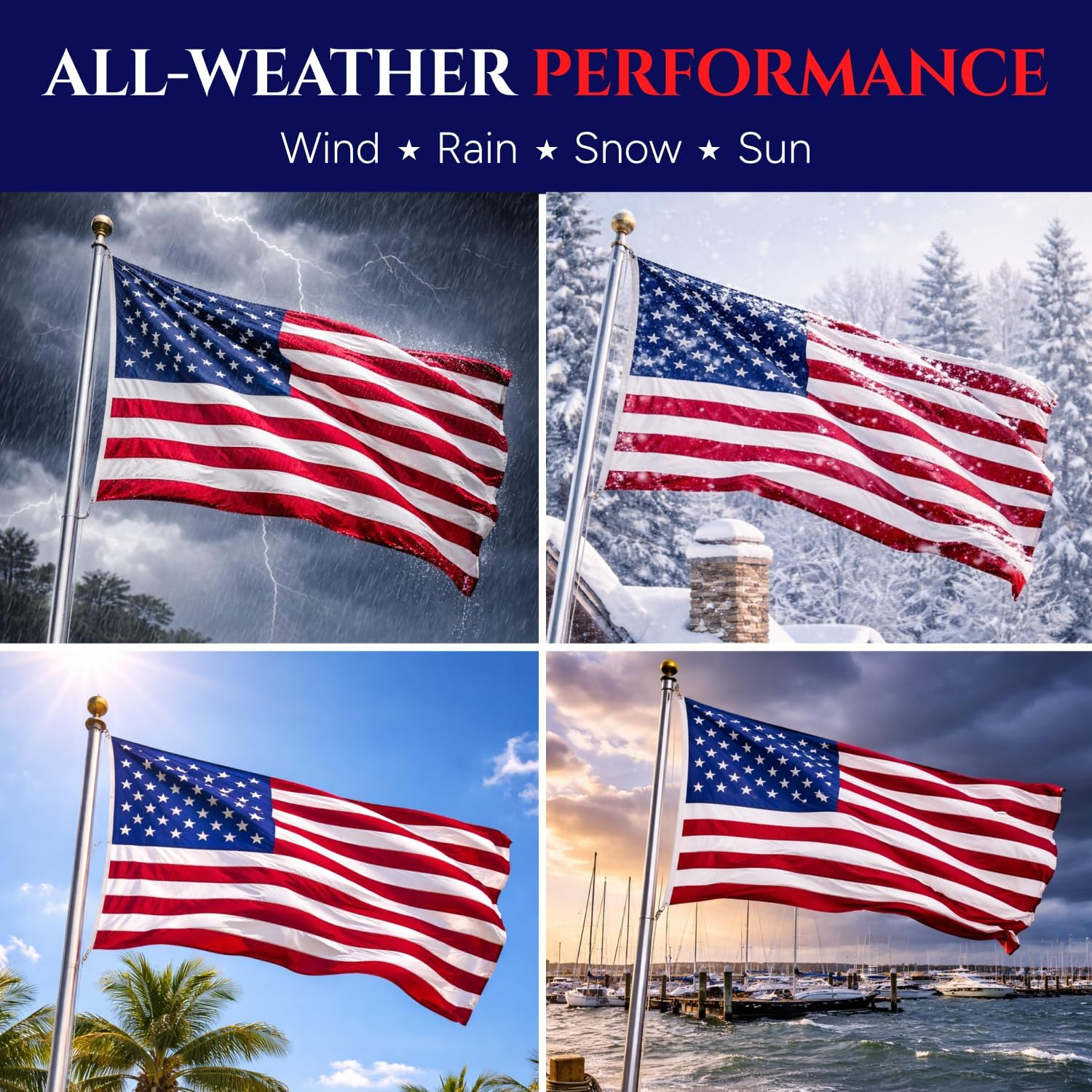 Premium 3X5 American Flags For Outside – Heavy Duty Nylon, Embroidered Stars & Sewn Stripes