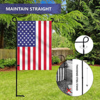 Garden Flag Holder Stand, Premium Yard Flag Holder Weather-Proof Metal Powder-Coated Flagpole With Clip And Stopper For Christmas Garden Flag, Outdoor Garden Decor Decoration