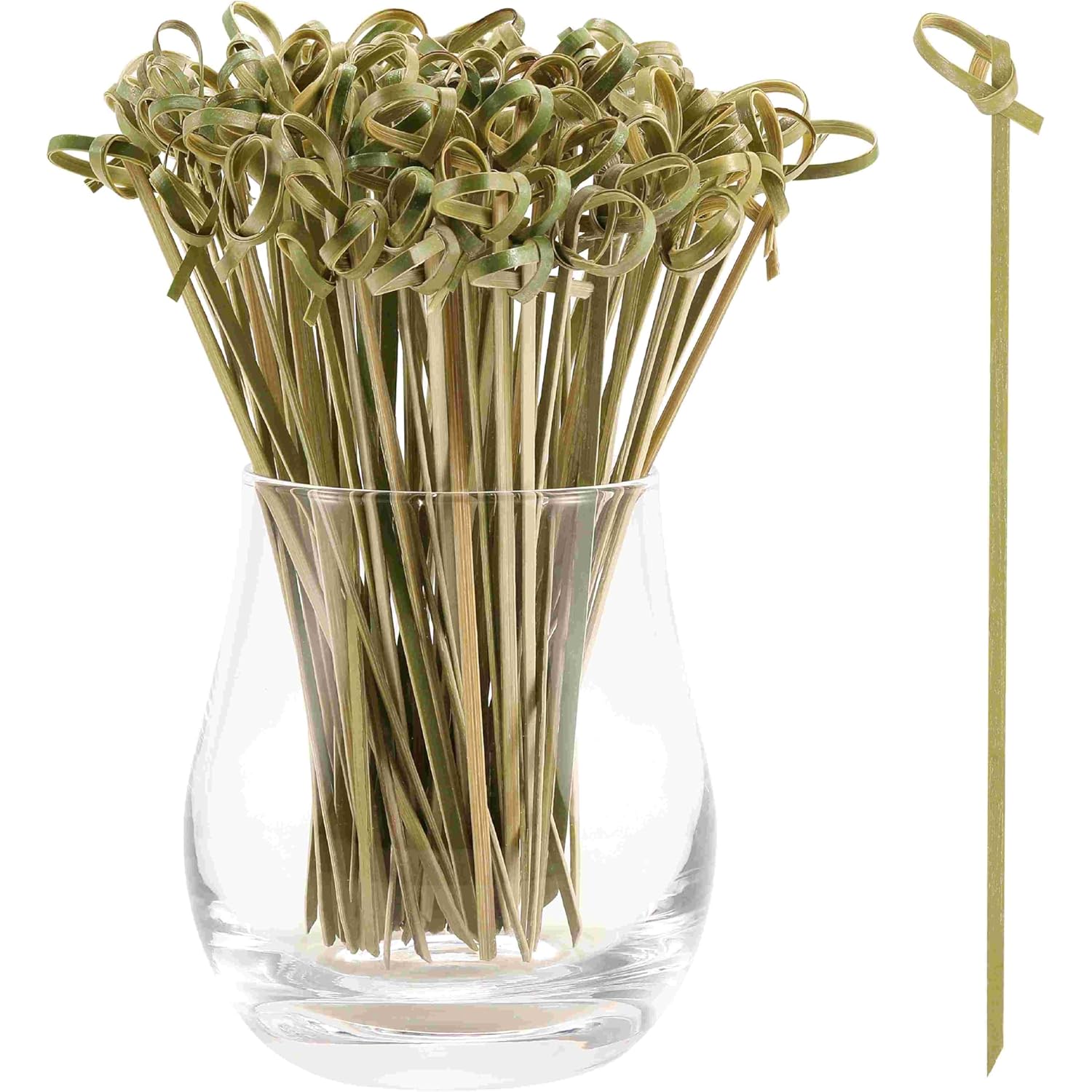 200 PCS Cocktail Picks, 4.7 Inch Toothpicks for Appetizers, Natural Bamboo Knot Skewers, Mini Food Sticks, Fancy Tooth Picks for Drinks,Fruit,Charcuterie,Cocktail Garnish Accessories, Party Supplies