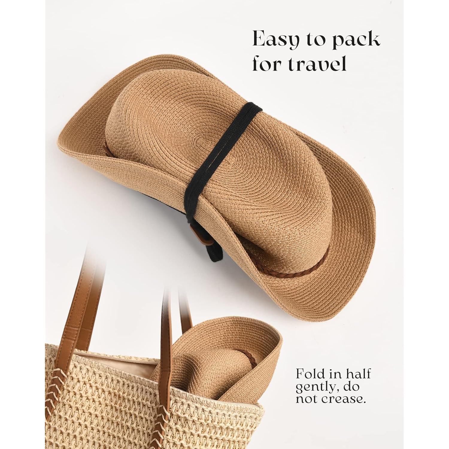 FURTALK Sun Hats for Women Summer Wide Brim UV UPF 80+ Panama Fedora Foldable Packable Straw Beach Hat