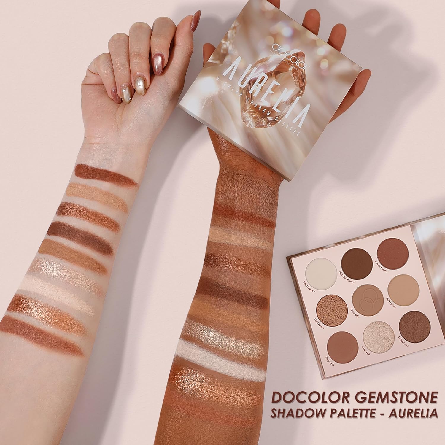 docolor Eyeshadow Palette, 9 Colors Brown & Copper Tones Palette with Matte & Shimmer Finishes,Highly Pigmented Eye Makeup Palette for Everyday Glam Look