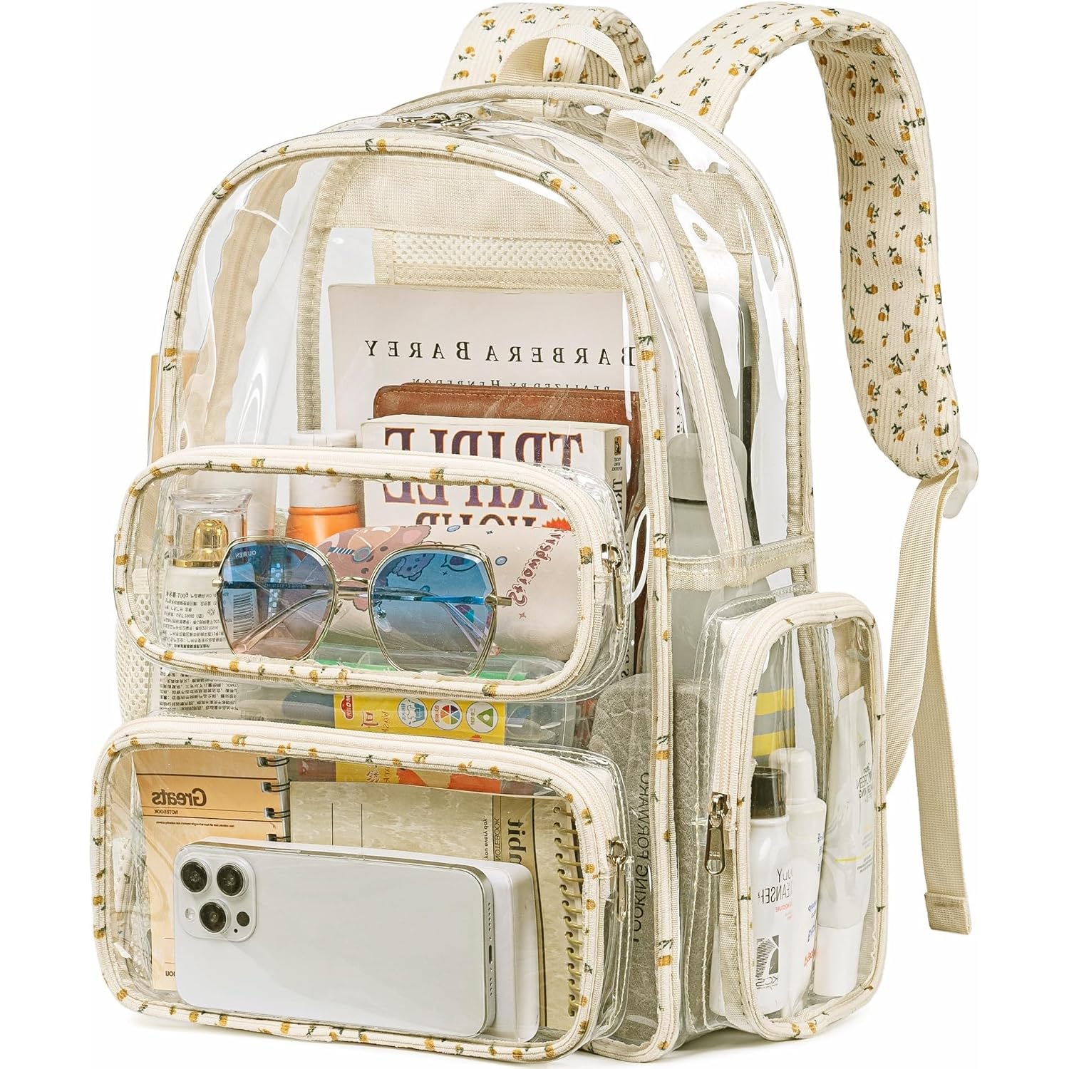Btoop Clear Backpack Heavy Duty Transparent Backpack 17" See Through Bookbag For College Work Festival Security Padded Strap