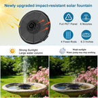 Solar Fountain Pump With 3 Spray Height Adjustment, Upgraded Pet Solar Bird Bath Fountains With 6 Nozzles, Solar Water Fountain Pump For Outdoor, Bird Bath, Garden, Pool, Pond