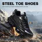 Hogent Steel Toe Shoes For Men Women, Ultra Lightweight Premium Comfortable Work Sneakers, Puncture Proof Air Cushioned All‑Day Wear Safety Toe Shoes For Industrial Construction Warehouse Factory Work