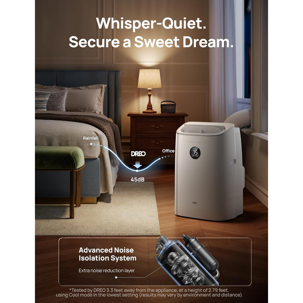 Dreo Portable Air Conditioner 318S, 8000 Btu Ashrae (5000 Btu Doe) Smart Ac Unit For Bedroom With Drainage-Free Cooling, Fan&Dehumidifier 3 In 1, App/Voice/Remote, Quiet Standing Ac For Room Indoors