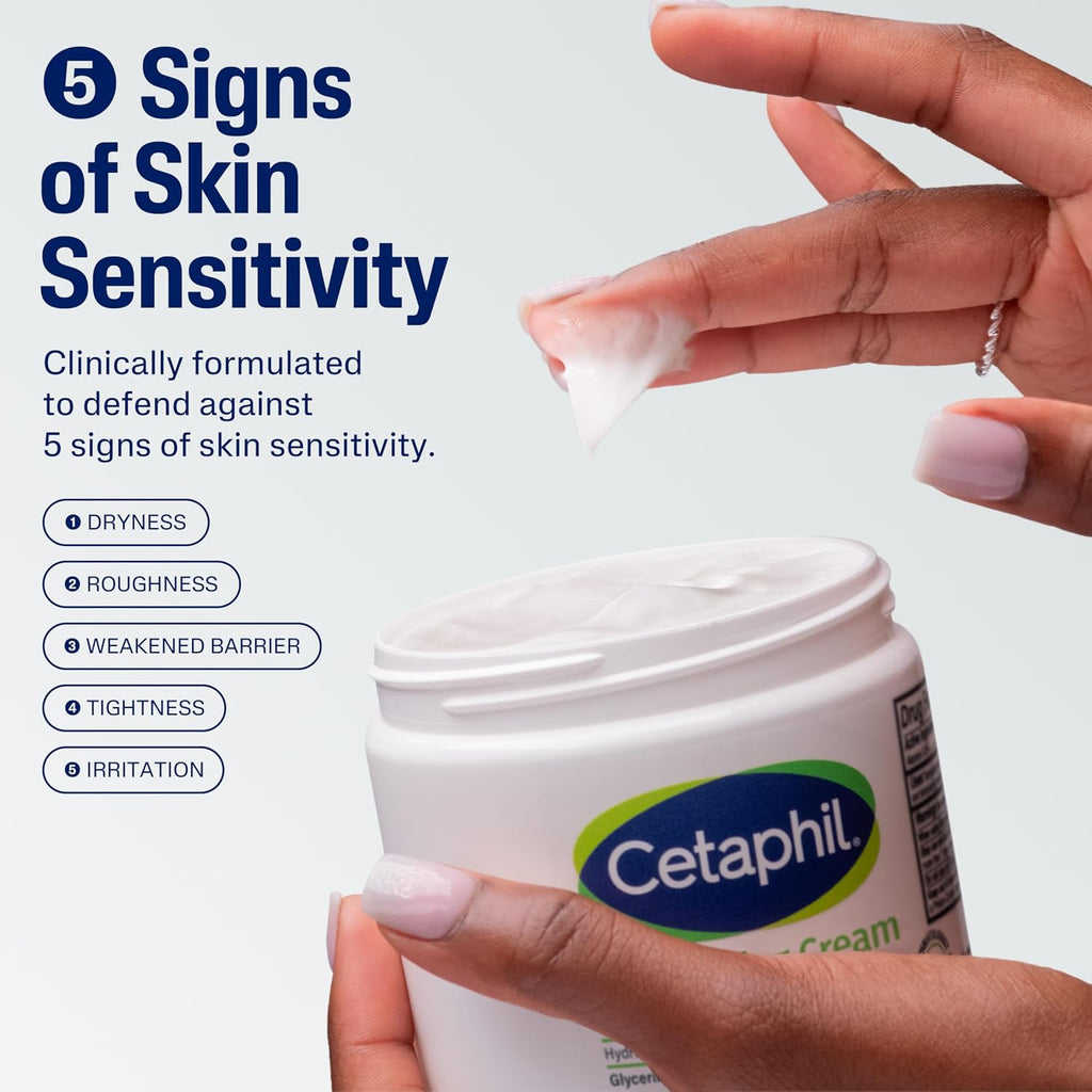 Cetaphil Face & Body Moisturizer, Hydrating Moisturizing Cream For Dry To Very Dry, Sensitive Skin, New 16 Oz 2 Pack, Fragrance Free, Non-Comedogenic, Non-Greasy