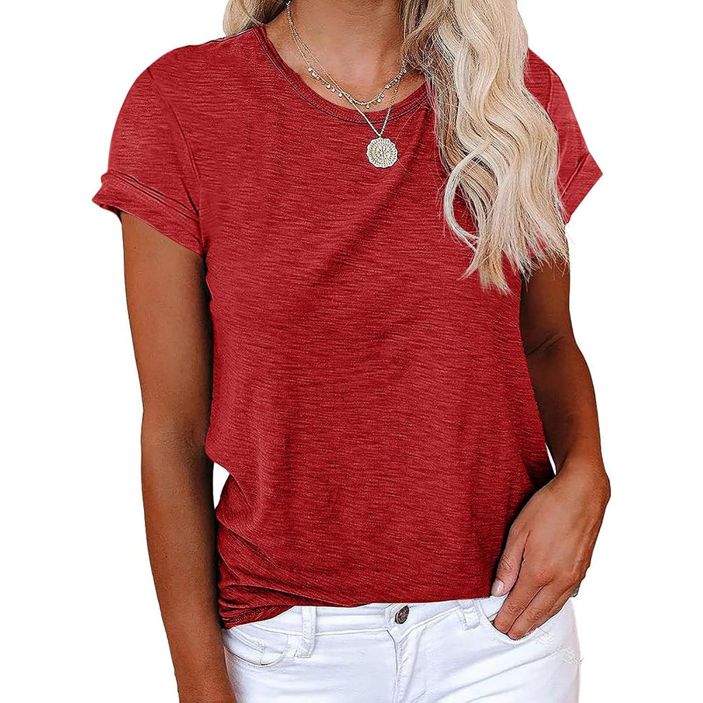 Cicy Bell Women'S Short Sleeve Shirts Crewneck Loose Casual Summer Basic Tees Tops