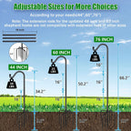 76'' Bird Feeder Pole, Heavy Duty Shepherds Hooks For Outdoor With 7-Prong Base, Adjustable Shepherds Hook For Hummingbird Feeder, Lanterns, Plants, Wedding Decor (1 Pack)