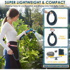Non-Expandable Garden Hose 100 Ft, Lightweight Hose With 10 Function Spray Nozzle, Kink-Free Flexible Water Hose, Durable, Leak-Proof, 360° Swivel Connectors, Portable Storage Strap