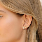 Gold Hoop Earrings for Women Trendy, Dainty Gold Stud Earrings 14K Gold Plated CZ Huggie Hoop Earrings Set Small Dangle Earrings Cute Cartilage Earring Sets for Multiple Piercing Jewelry Gifts