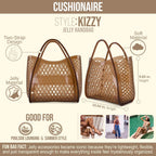 Cushionaire Kizzy Clear Jelly Tote Bags For Women, Lightweight Waterproof Beach Purse With Open Top And Lattice Cutout