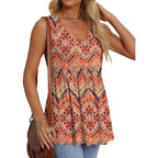 OFEEFAN Womens Tank Tops 2025 Flowy Peplum Tops for Women Dressy Sleeveless V Neck Babydoll Tank Tops