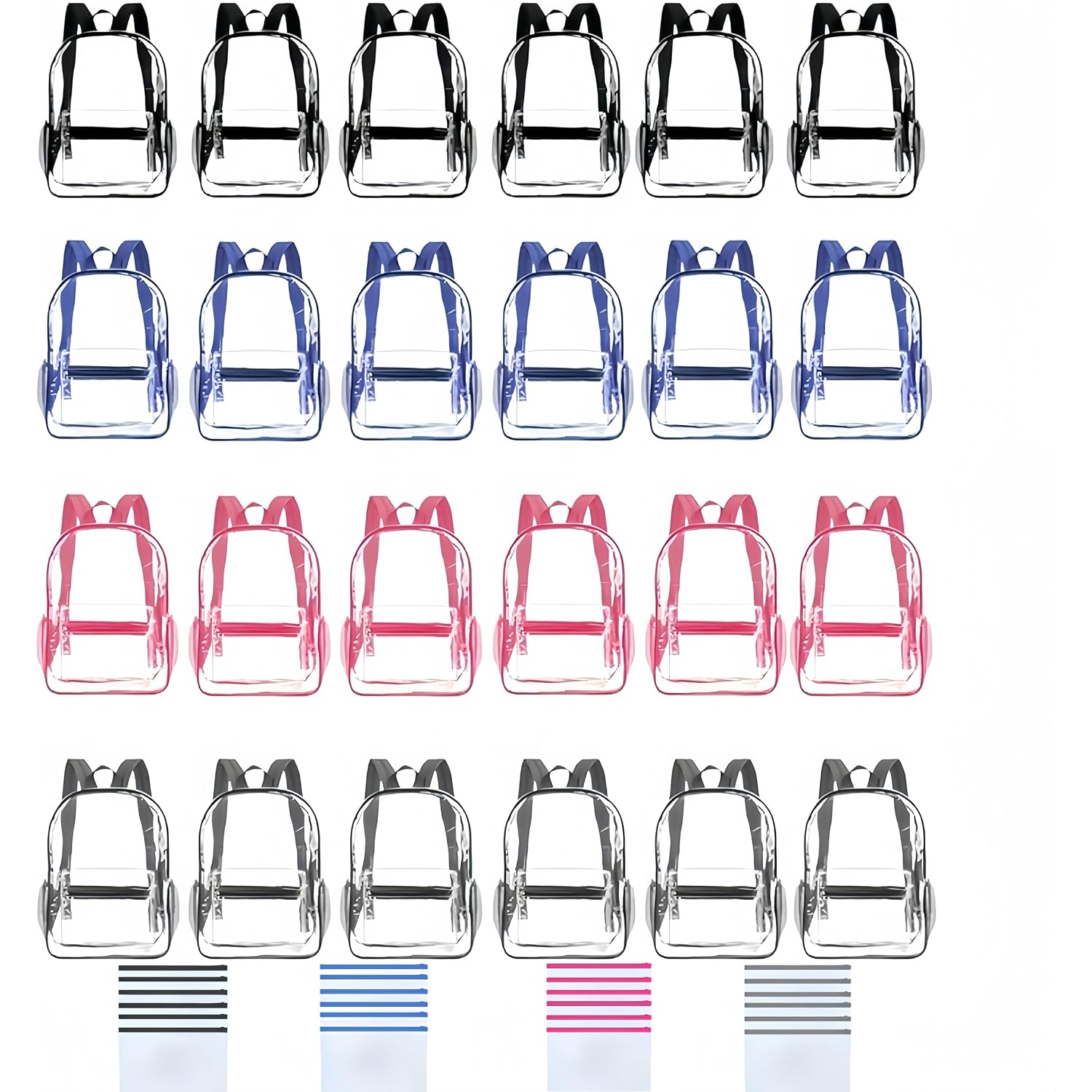 Bulk Pack Clear Backpack Transparent Backpack-1/3/24/48 Set