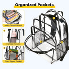 Vorspack Clear Backpack For School, 16 Inch Large Clear Bookbag | Lightweight See Through Backpacks For Girls And Boys, Reinforced Straps, Heavy Duty Transparent Clear Bag For Work Travel