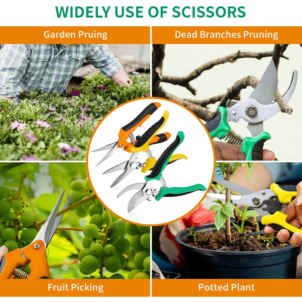 Garden Pruning Shears 3 Pack Gardening Shears Garden Scissors Stainless Steel Plant Flower Scissors Clippers Pruning Shears Tijeras De Jardinería