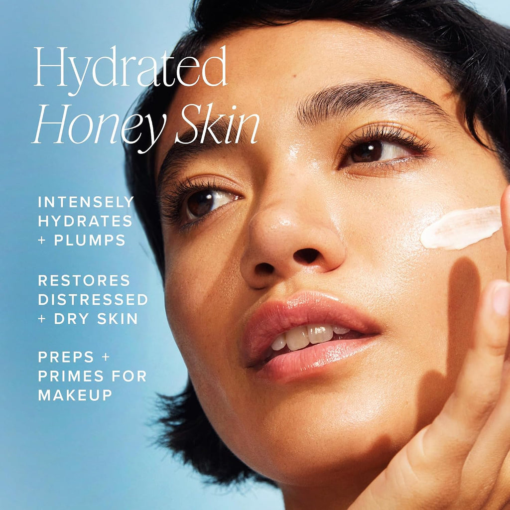 Farmacy Ceramide Face Moisturizer - Honey Halo Ultra Hydrating Facial Moisturizer With Buckwheat Honey + Ceramides - Helps Restore Barrier + Replenish Dryness - Plumping Skin Care For Dry Skin (15Ml)