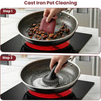 TMEDW Pan Scraper, 5 Pcs Pot Scraper, Pan Scraper Plastic, Multifunctional Scraper Tool for Kitchen, Non-Slip, Food Safe, High Heat Resistant-Red