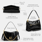 COACH Women's Quilted Glazed Leather Chain Tabby Shoulder Bag
