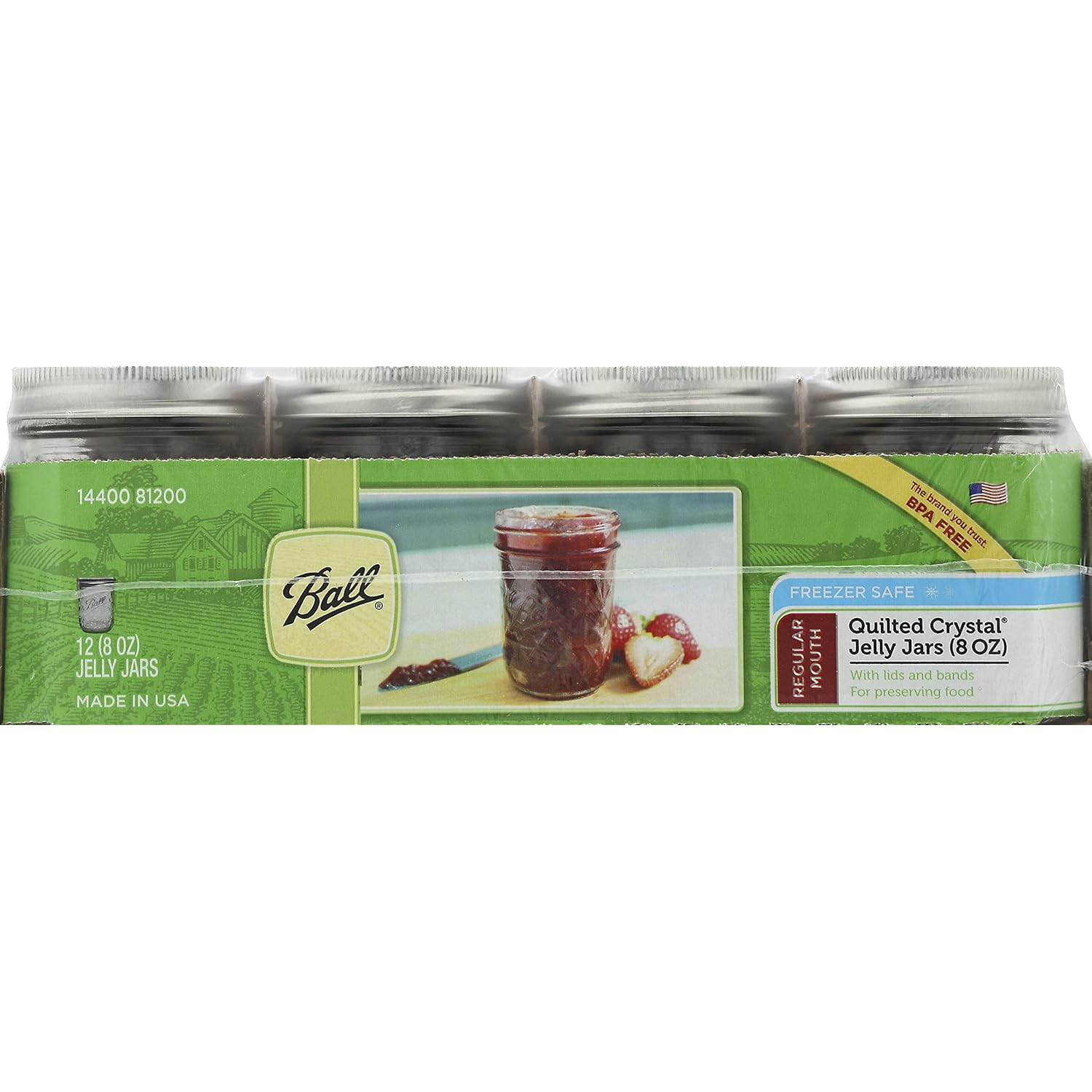 Ball Jar Quilted Crystal Jelly (Case of 12), 8 oz