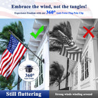 Phitric Flag Pole Kit, Tangle Free Spinning Stainless Steel Rustproof Flagpole For 3X5 Sports Fan Outdoor Flags For Outside House (Black, 5Ft, With Bracket)
