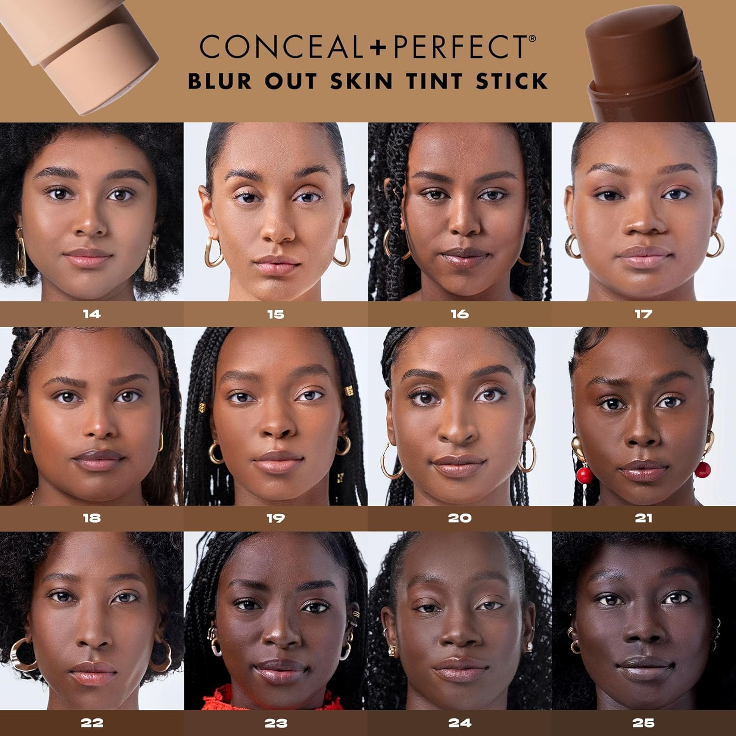 Milani Conceal + Perfect Blur Out Skin Tint Stick - Light to Medium Coverage Tinted Moisturizer Stick with Vitamin C & E - Soft Matte, Pore Blurring Natural Finish 04-Light Warm-Neutral