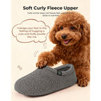 Hometop Women'S Fuzzy Curly Fur Memory Foam Loafer Slippers With Polar Fleece Lining