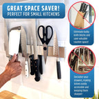 17" Strong Adhesive (No Drill) Magnetic Knife Holder for Wall - Professional Knife Strip - No Screws Needed - Adhesive Backing - Stainless Steel Knife Bar (Upgraded Version – Will Not Fall)