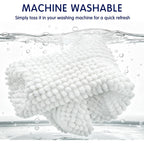 SUBRTEX Bathroom Rugs Chenille Bath Rug Soft Short Plush Bath Mat Soft Shower Mat Water Absorbent Shower Mat Quick Dry Machine Washable(White,18" x 24")