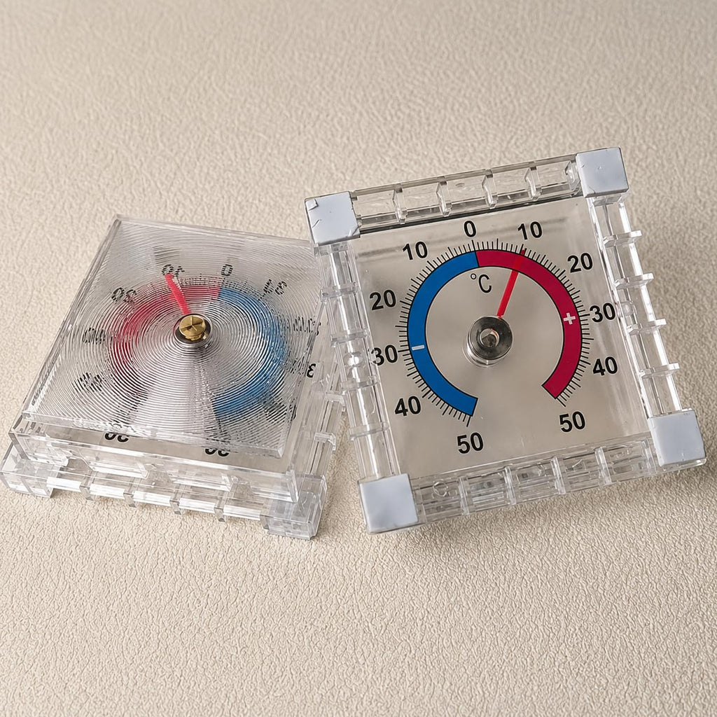Indoor Outdoor Thermometer Hygrometer, High Accuracy Temperature And Humidity Meter With °C Scale, -50°C To 50°C, Wall Mount Monitor For Home, Greenhouse, Garden And Room No Electricity Needed（Square）