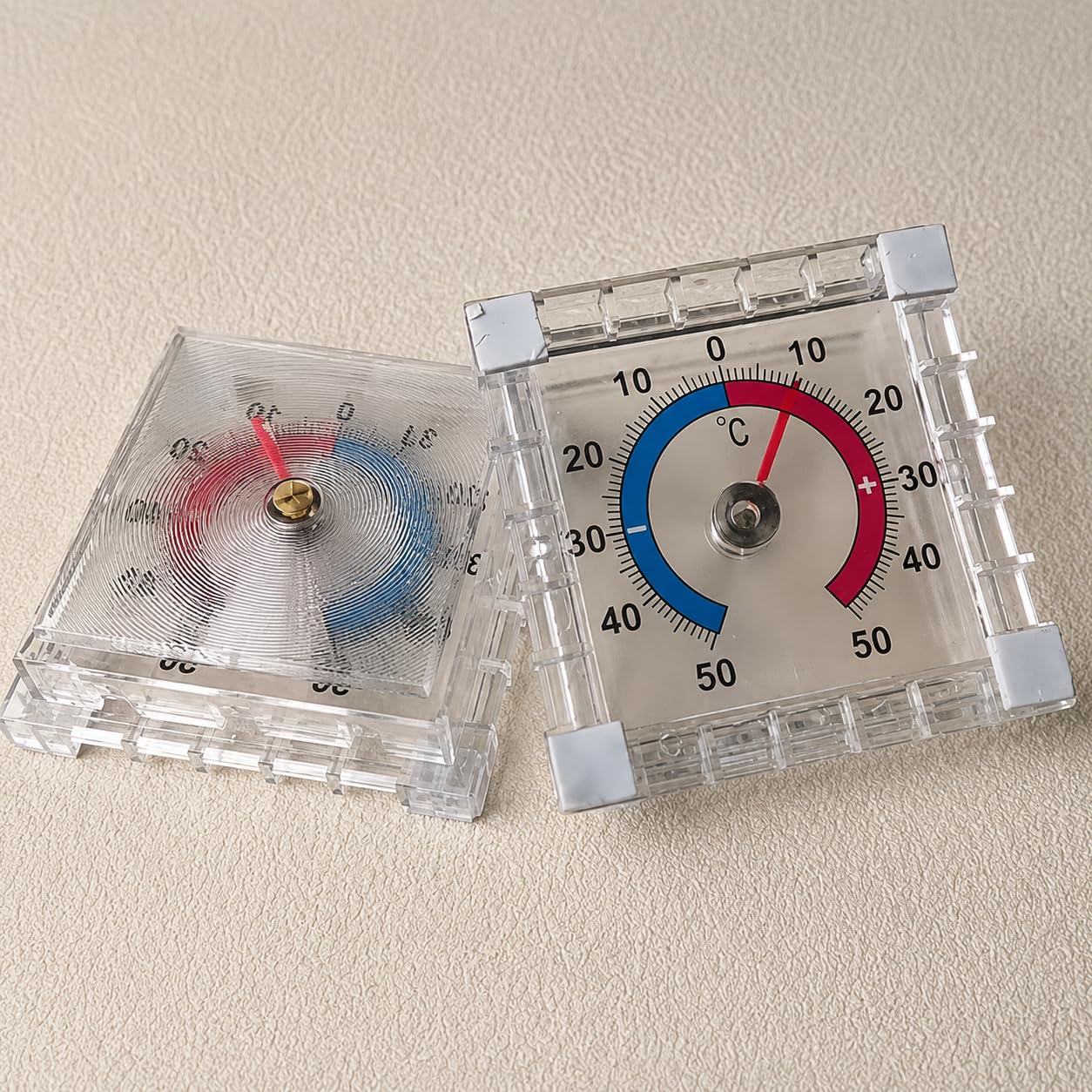 Indoor Outdoor Thermometer Hygrometer, High Accuracy Temperature And Humidity Meter With °C Scale, -50°C To 50°C, Wall Mount Monitor For Home, Greenhouse, Garden And Room No Electricity Needed（Square）