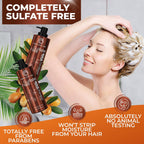 Moroccan Argan Oil Shampoo And Conditioner Set - Sulfate Free, Anti Frizz Hydrating Care For Women - Deep Moisturizing Treatment For Color, Keratin Treated, Curly, Damaged And Dry Hair