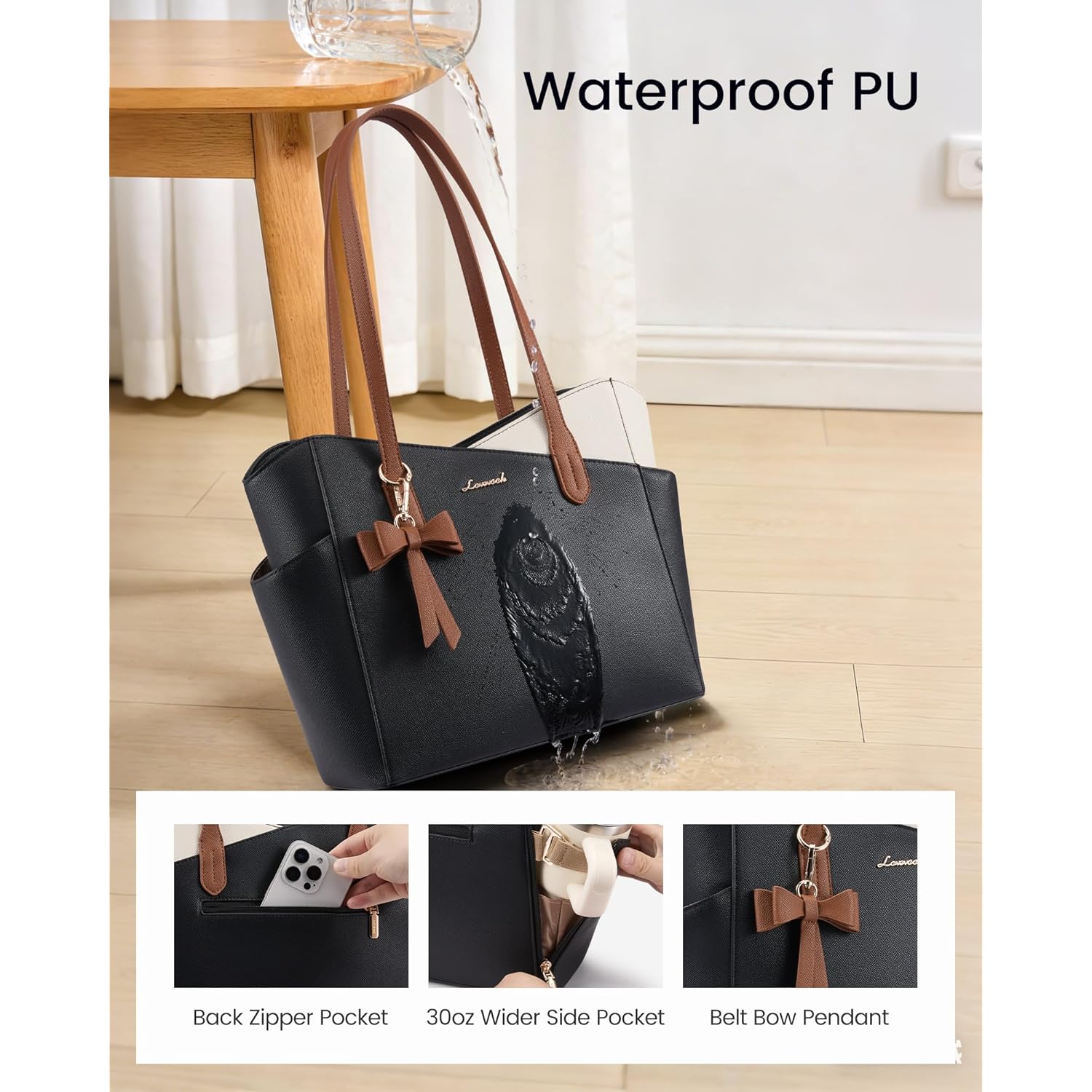 LOVEVOOK Small Tote Purse for Women, 2026 Structured PU Leather Handbags with Top Handle, Elegant Satchel Shoulder Bag