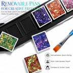 Chameleon Face Body Glitter Palette, 6 Color Pressed Multi Chrome Chunky Glitter For Eyes Face Hair Body, Festival Makeup For St Patrick’S Day, Mardi Gras, Halloween Christmas Rave Party Cosplay (02)