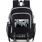 Roffatide Anime Laptop Backpack College Schoolbag Printed Rucksack With Usb Charging Port & Headphone Port Black