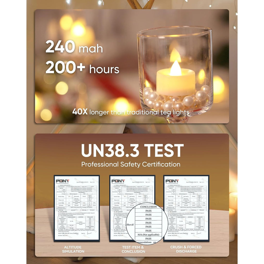 Homemory 24-Pack Flameless Led Tea Lights Candles Battery Operated, 200+Hour Fake Electric Candles Tealights For Votive, Halloween, Ofrenda, Diya, Wedding Centerpiece Table Decor, Funeral, Christmas