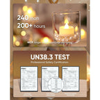 Homemory 24-Pack Flameless Led Tea Lights Candles Battery Operated, 200+Hour Fake Electric Candles Tealights For Votive, Halloween, Ofrenda, Diya, Wedding Centerpiece Table Decor, Funeral, Christmas