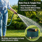 50Ft Lightweight Garden Hose – Kink-Resistant, Flexible, High-Pressure Hose For Outdoor Watering, Lawn Care, Garden, And Car Cleaning
