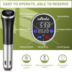 Sous Vide, Wancle Sous Vide Cooker 1100W Ipx7 Waterproof Thermal Immersion Circulator With Reservation Function, Easy To Store