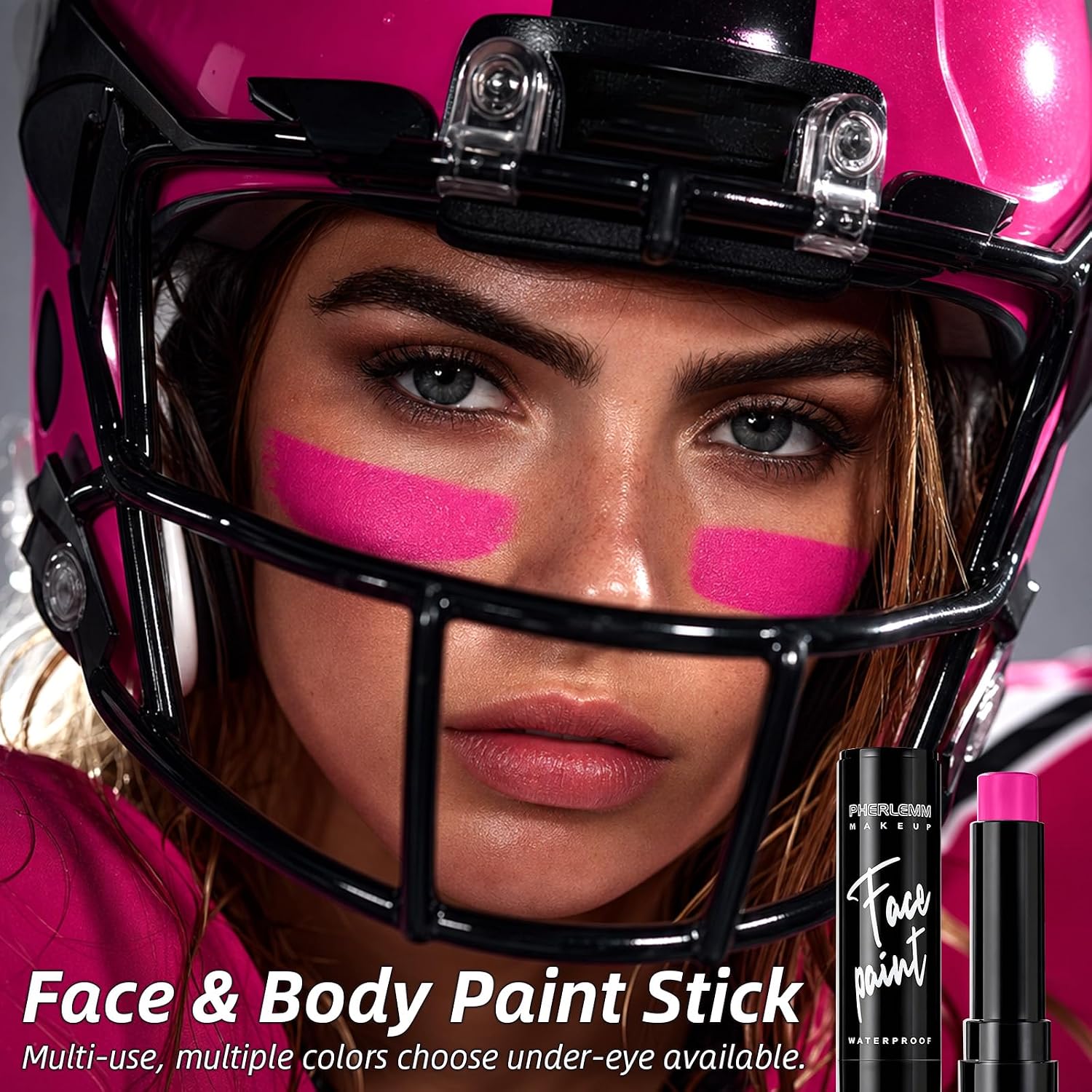 Pink Face Paint Stick Waterproof Eye Black Smooth Smudgeproof Body Paint High Pigment For Sports Events Halloween Sfx Makeup Unicorn Princess Fairy Sweet Fantasy And Soft Character Looks