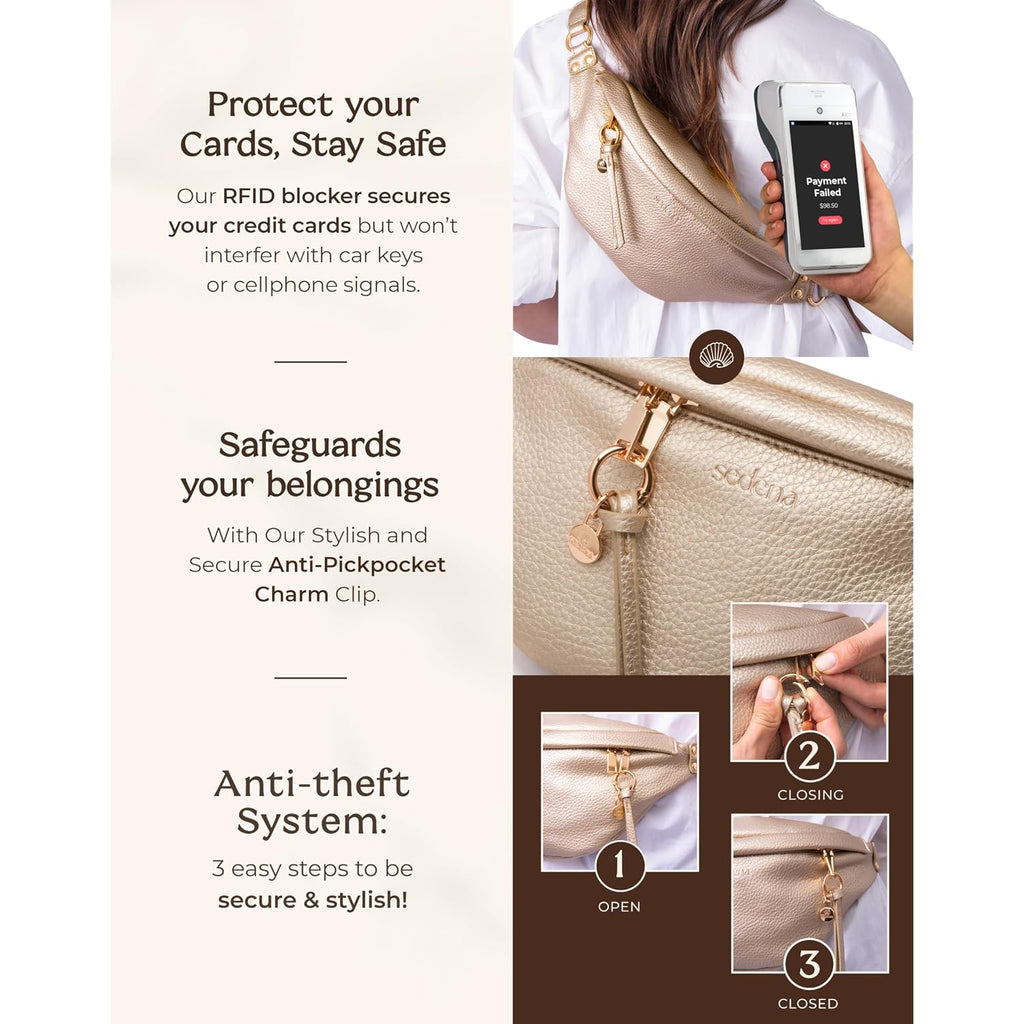 Anti Pickpocket Bag - Rfid Crossbody Bag For Travel, Adjustable Strap Multiple Compartments Anti Theft Crossbody Bags For Women Vegan Travel Size Essentials Crossbody Bags For Women Large Size